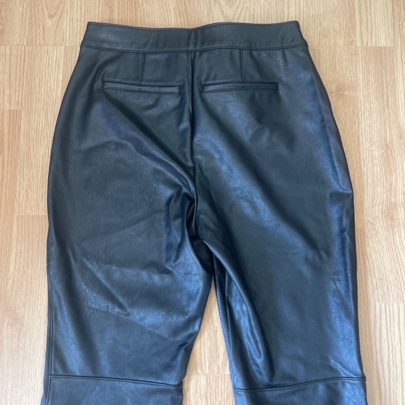 SPANX Black Faux Leather Cropped Pull On Flare Pants Size XL - Picture 9 of 9